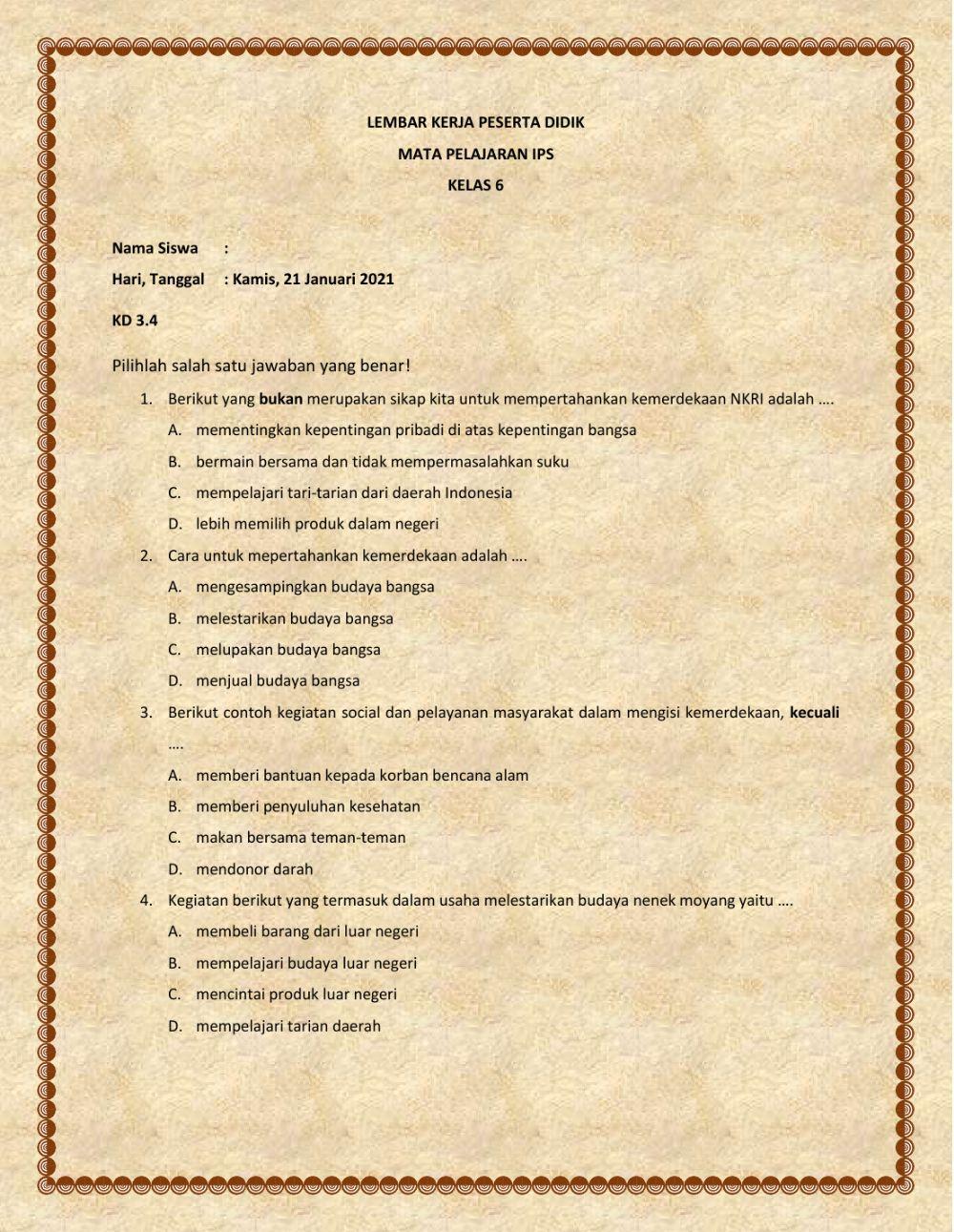 Lkpd 2 ips kd 3 Free Interactive Worksheets 648836