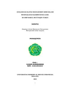 Analisis Manajemen SDM untuk Guru PDF
