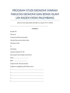 Formulir Pengajuan Skripsi Ekonomi Syariah PDF