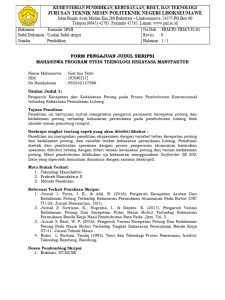 Usulan Judul Skripsi Teknik Mesin PDF