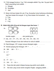 Asah Kemampuan Matematika Si Kecil Contoh Soal Ujian Matematika Kelas