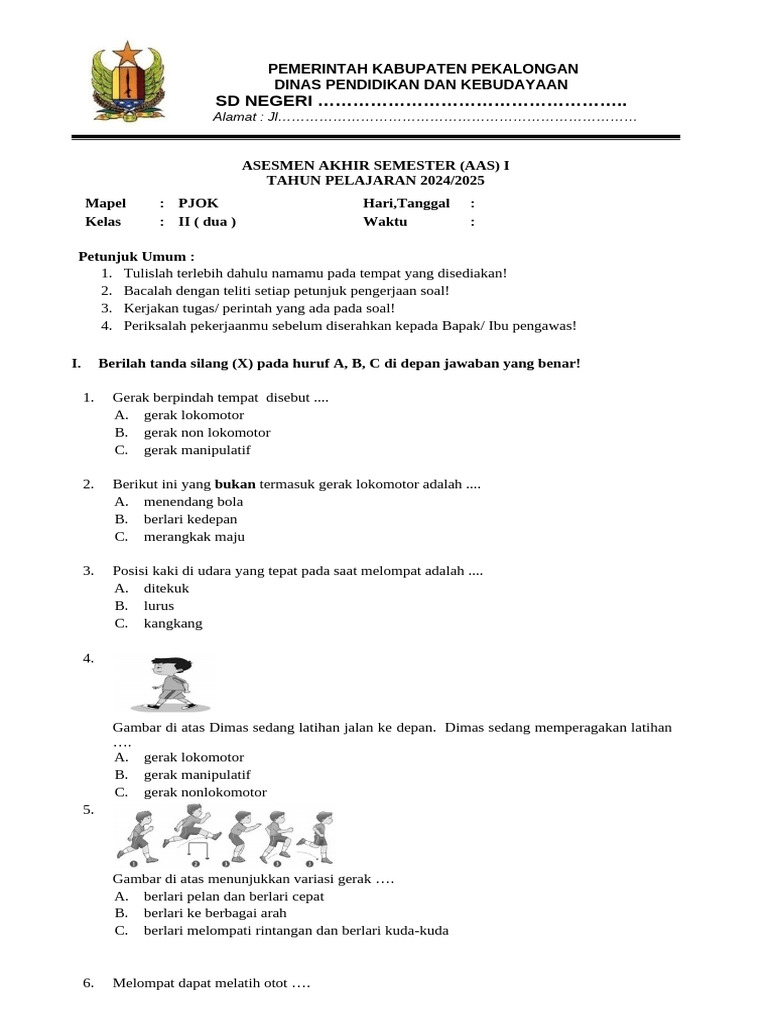Asesmen PJOK Kelas II 2024 2025 PDF