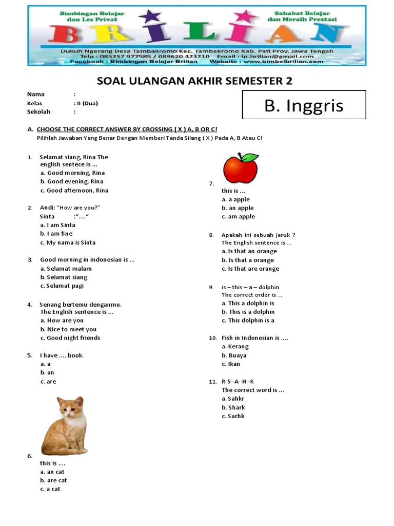 5 Contoh Soal Ulangan Bahasa Inggris Kelas X Semester 2 yang Wajib Kamu Kuasai