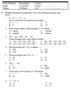 Mengukur Pemahaman Contoh Soal Ulangan Harian Kelas 1 Tema 3 Kegiatanku