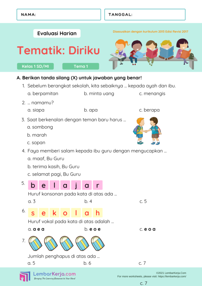 5 Fakta Tersembunyi di Balik Contoh Soal Ulangan Kelas 1 SD K13 Tema 3 yang Wajib Guru Tahu
