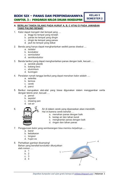 Soal Dan Jawaban Pts Tema 3 Kelas 6 Semester 1 - Soal Pelajaran