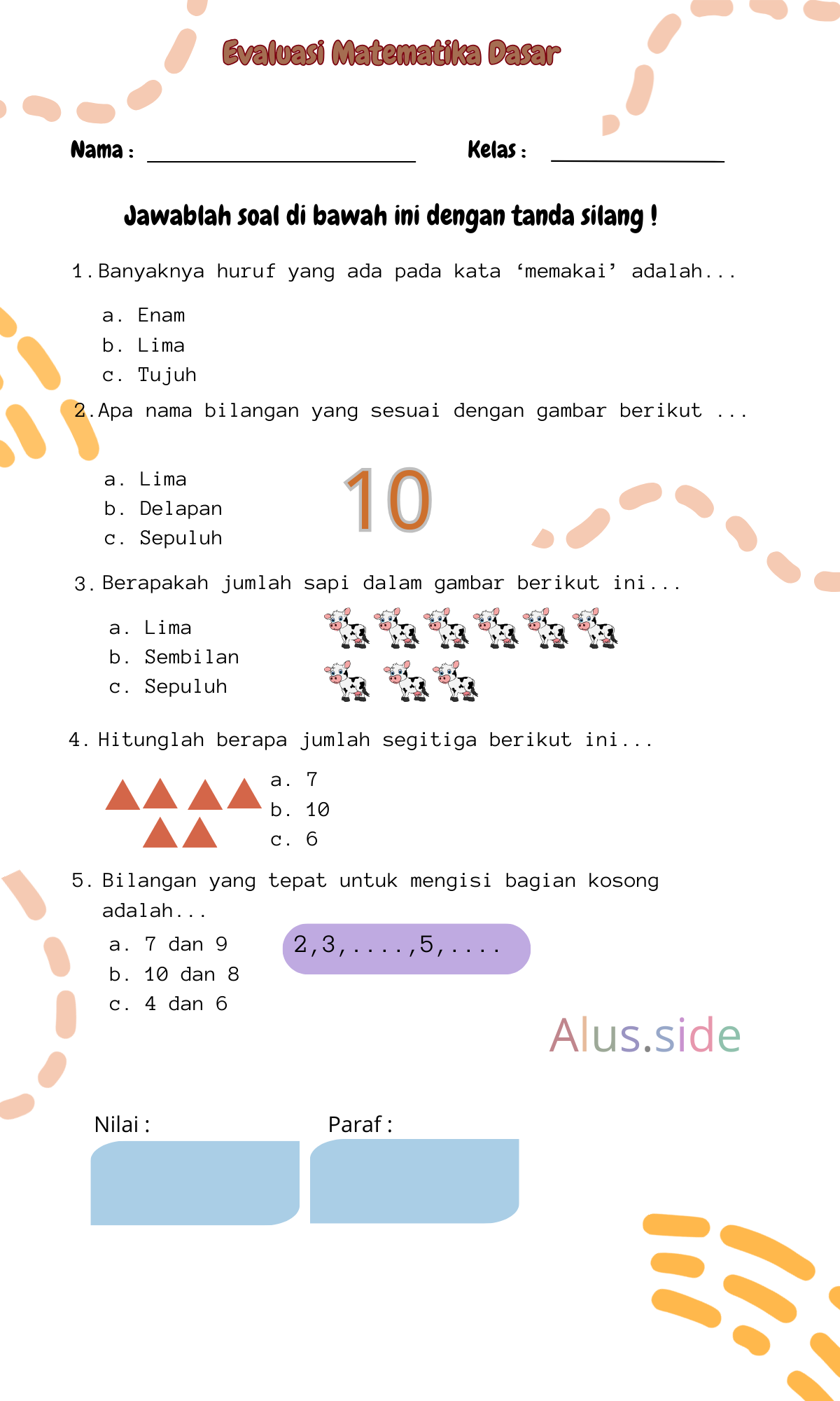 Basics Math for Children grade 1 Soal matematika kelas 1 sd Kumpulan