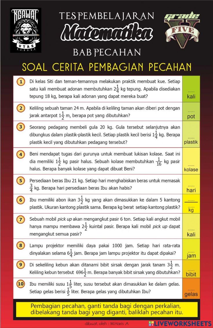 7 Soal Cerita Pecahan Kelas 4 Siap Cetak, Wajib Dicoba Orang Tua Sebelum Terlambat 7 Soal Cerita Pecahan Kelas 4 Siap Cetak, Wajib Dicoba Orang Tua Sebelum Terlambat