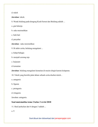 Akhirnya Terungkap 3 Rahasia Kisi Kisi Soal Tema 2 Kelas 3 Revisi 2018 yang Wajib Tahu