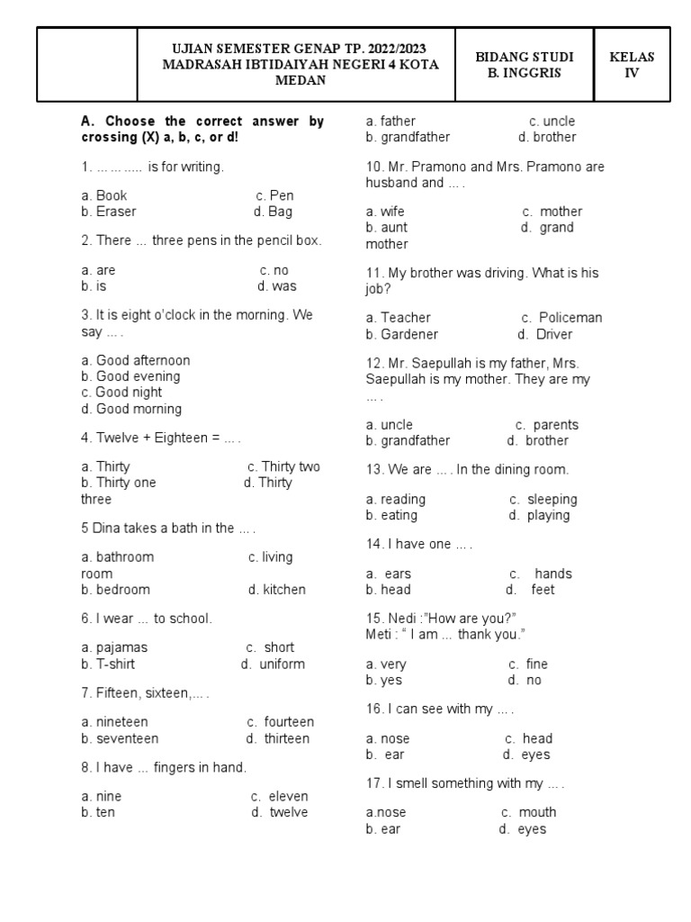 7 Tips Efektif Download Soal UAS Bahasa Inggris Kelas 4 Semester 2 Sebelum Tertinggal