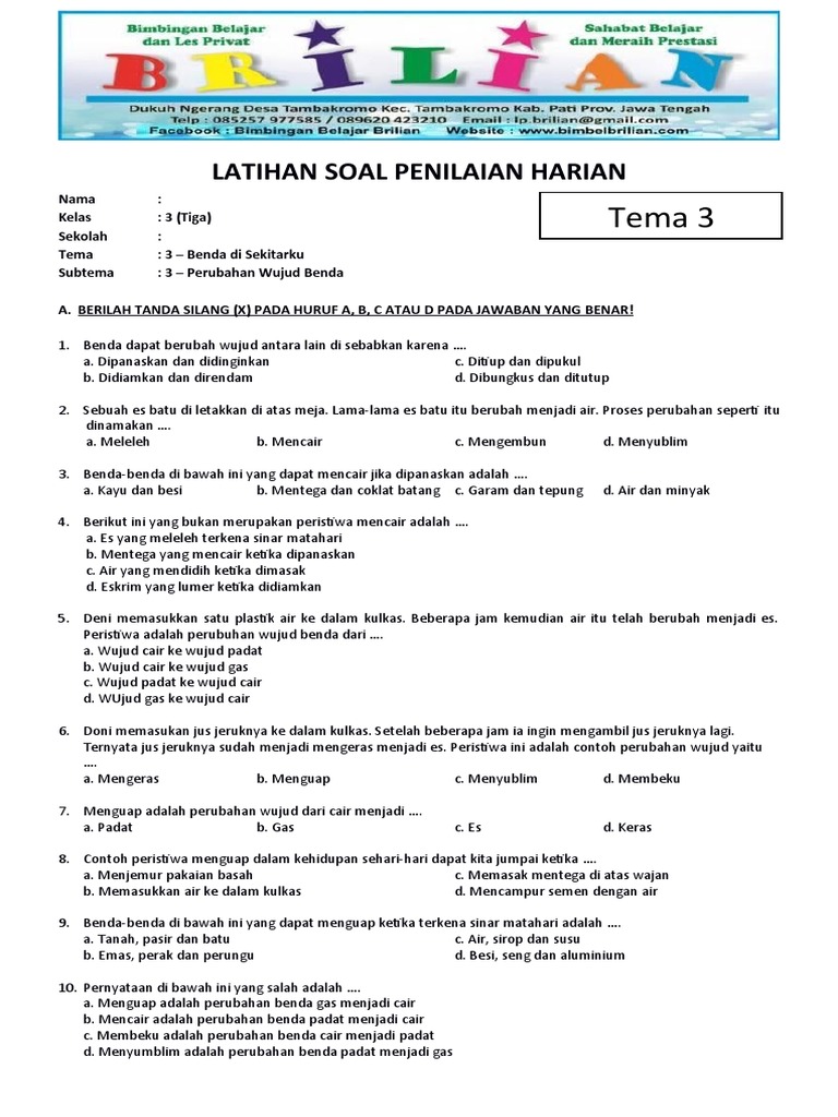 Ternyata Begini Trik Jitu Latihan Soal Tema 3 Kelas 3 SD Agar Anak Siap Hadapi PAT 2026