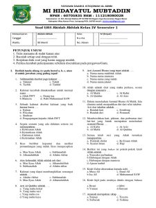 Soal UAS Akidah Akhlak Kelas 4 PDF