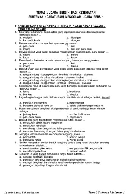 Rahasia Sukses Menjawab Latihan Soal Tema 2 Kelas 5 Sub Tema 1 Secara Cepat